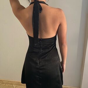 Lace Satin Mini Dress